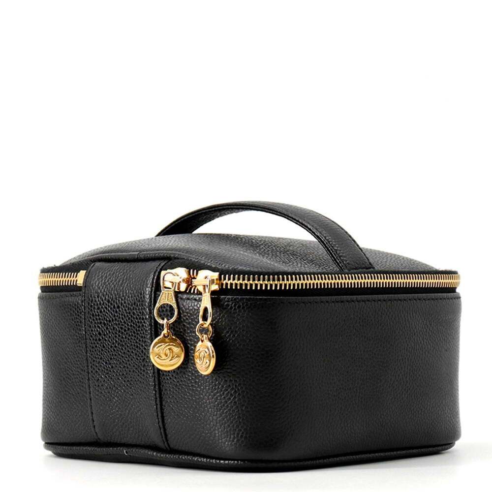 CHANEL Black Caviar Leather Logo Vanity Bag - Picture 2 of 16